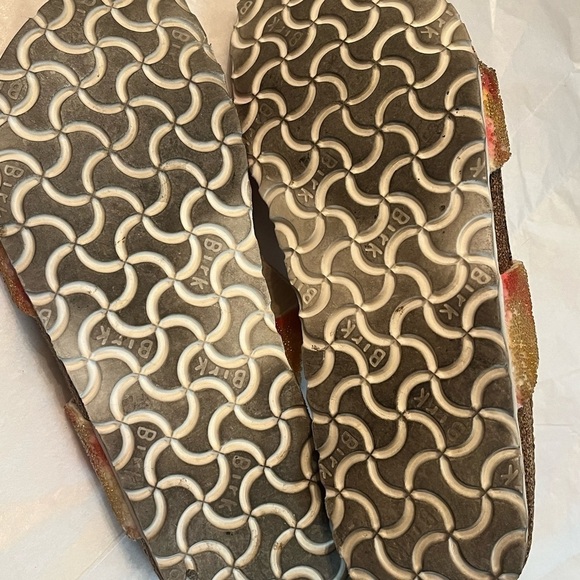 Birkenstock Birkis Tahiti Women’s Size 38 L7 Plaid Glitter Cork Buckle Sandals - Picture 7 of 7